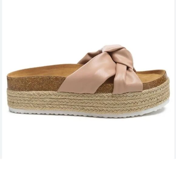 BRAND NEW QUPID CANCUN WOMEN'S PLASFORM SLIDE WEDGE SANDALS - Picture 2 of 16